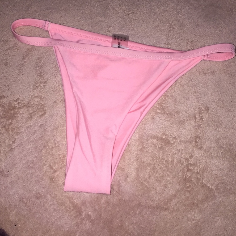 High waisted pink bikini bottoms